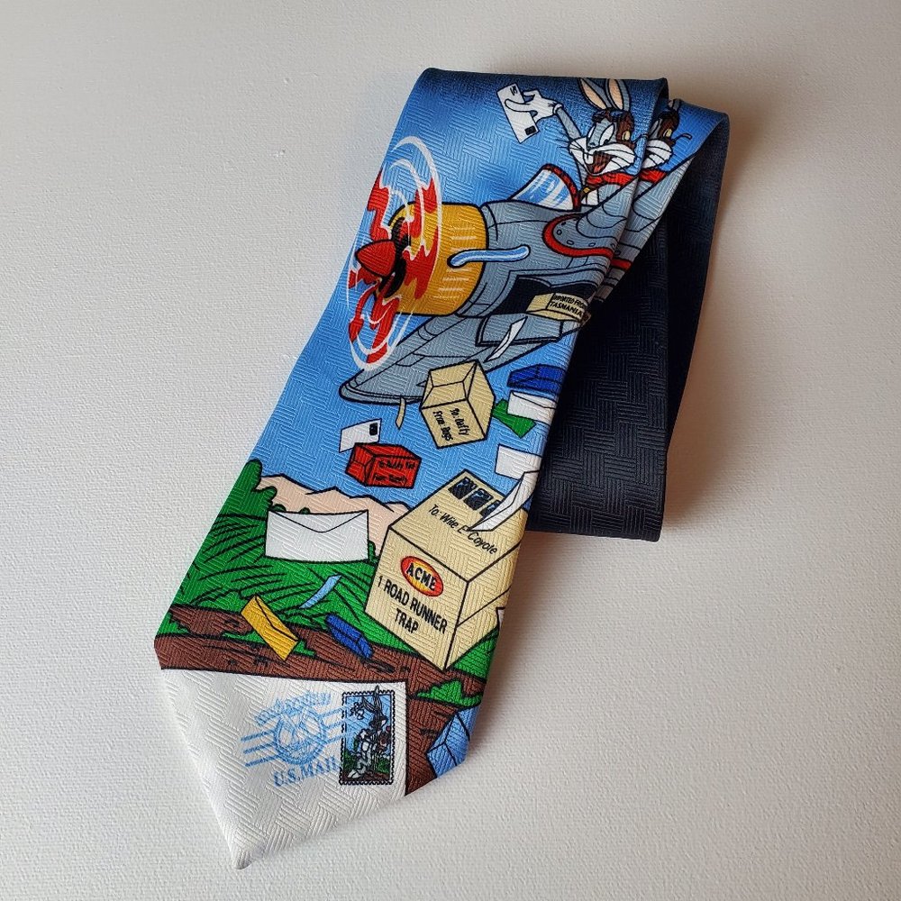 Looney Tunes stamp neck tie collection Bugs Bunny collectible 1997